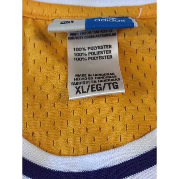 Magic Johnson Los Angeles Lakers 50th Anniversary Jersey Adidas Mens XL Yellow - Picture 7 of 9
